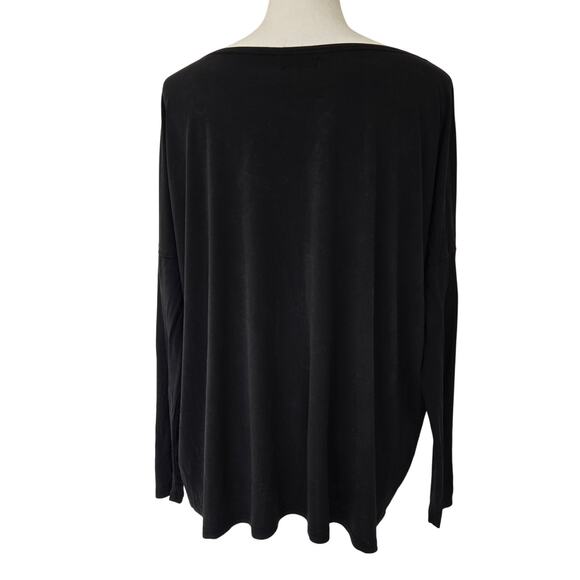 Piko Bamboo Blend Long Sleeve Tunic Top Black Size L Base Layer Casual - Picture 3 of 6
